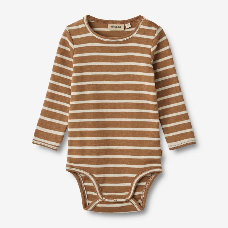 Wheat Main Body L/S Berti Underwear/Bodies 5078 caramel stripe