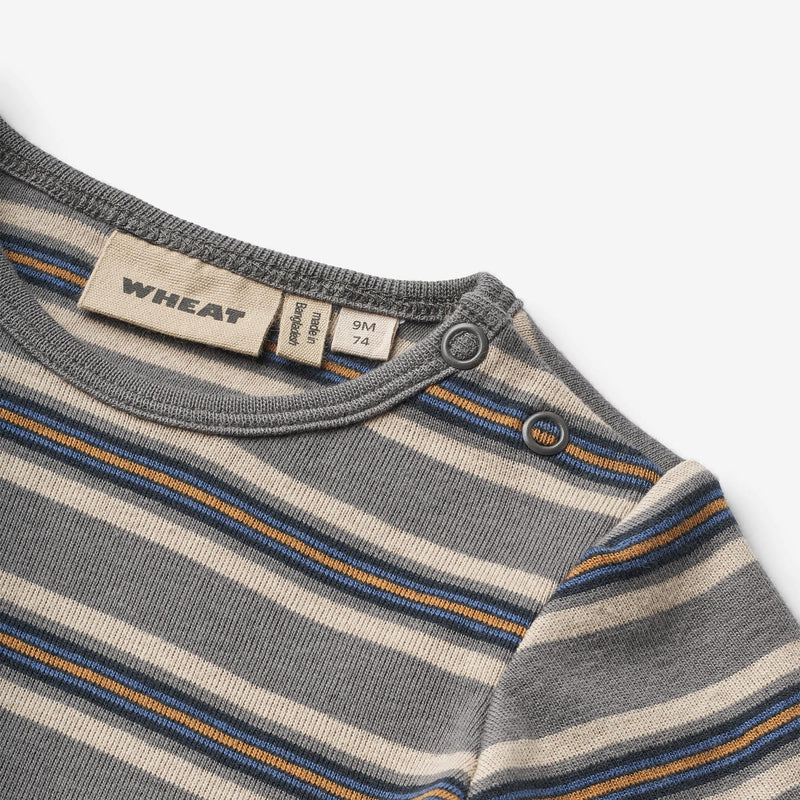 Wheat Main Body L/S Freddie Underwear/Bodies 1203 stormy blue stripe