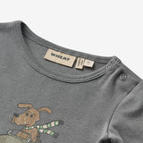 Wheat Main Body L/S Leo | Baby Underwear/Bodies 1201 stormy blue