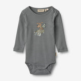 Wheat Main Body L/S Leo | Baby Underwear/Bodies 1201 stormy blue