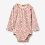 Wheat Main Body L/S Liv Body 9876 magenta heart flowers