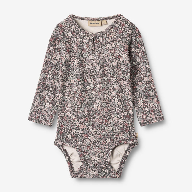 Wheat Main Body L/S Liv Underwear/Bodies 9565 purple stone flowers