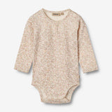 Wheat Main Body L/S Liv | Baby Underwear/Bodies 1250 cream flower meadow