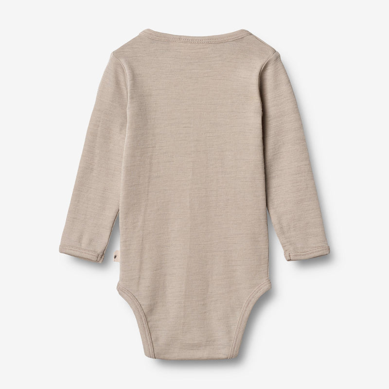 Wheat Wool Body Plain Wool LS | Baby Underwear/Bodies 3231 soft beige