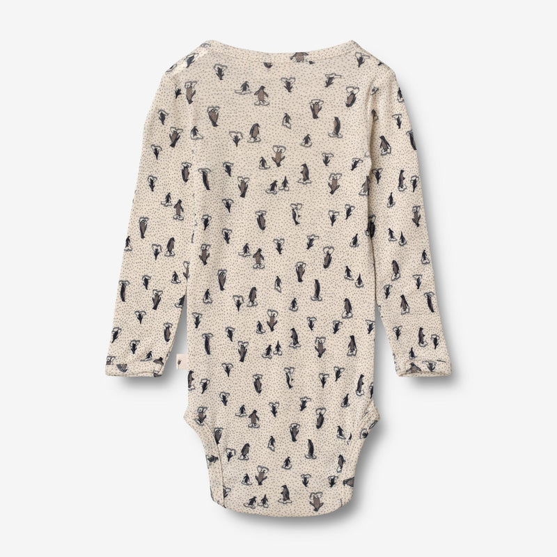 Wheat Wool Body Plain Wool LS | Baby Underwear/Bodies 9512 penguins on ice