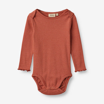 Wheat Main Body Rie | Baby Underwear/Bodies 1952 paprika stripe