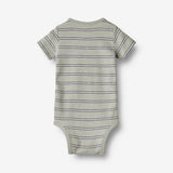 Wheat Main Body S/S Edvald Underwear/Bodies 1476 sea mist stripe