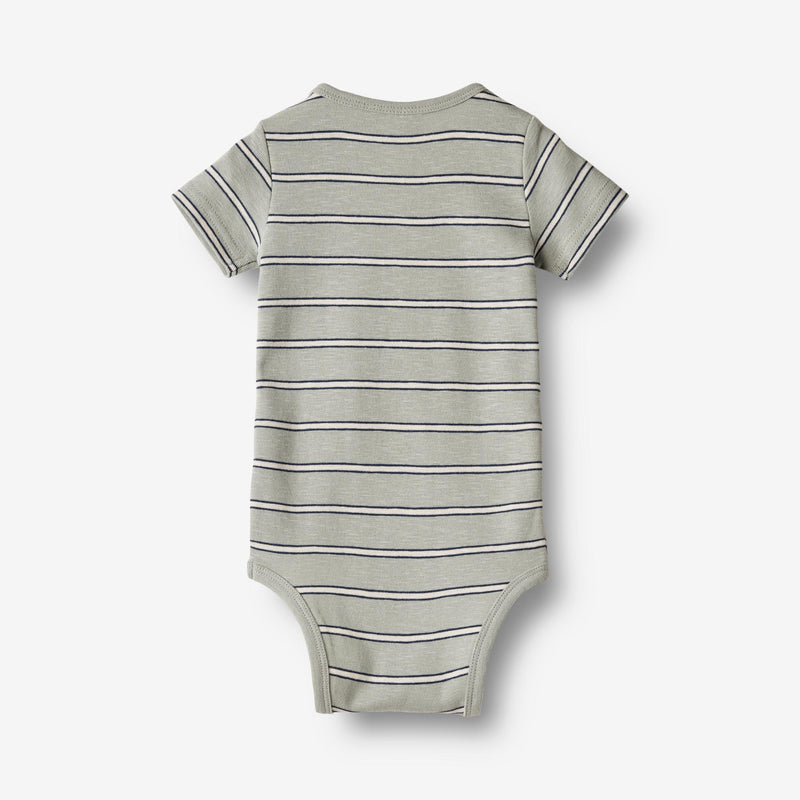 Wheat Main Body S/S Edvald Underwear/Bodies 1476 sea mist stripe