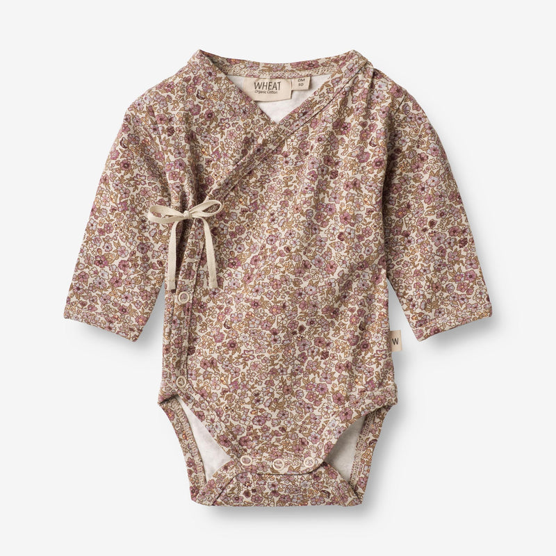 Wheat Main Body Wraparound Chia | Baby Underwear/Bodies 0098 grey rose flowers