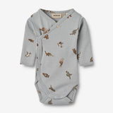 Wheat Main Body Wraparound L/S Pil | Baby Underwear/Bodies 1210 fantasy friends
