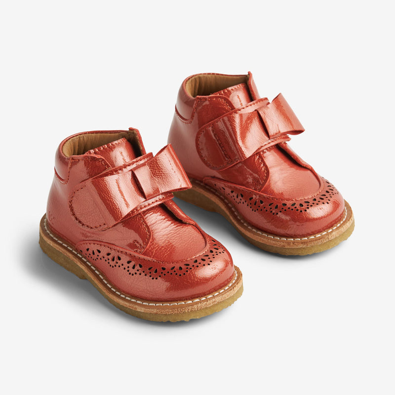 Wheat Footwear Bootie Velcro Bowy Prewalkers 2072 red