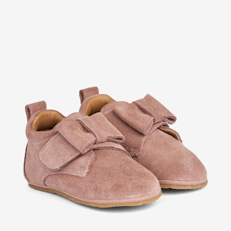 Wheat Footwear Bow Indoor Shoe | Baby Indoor Shoes 2163 dusty rouge 