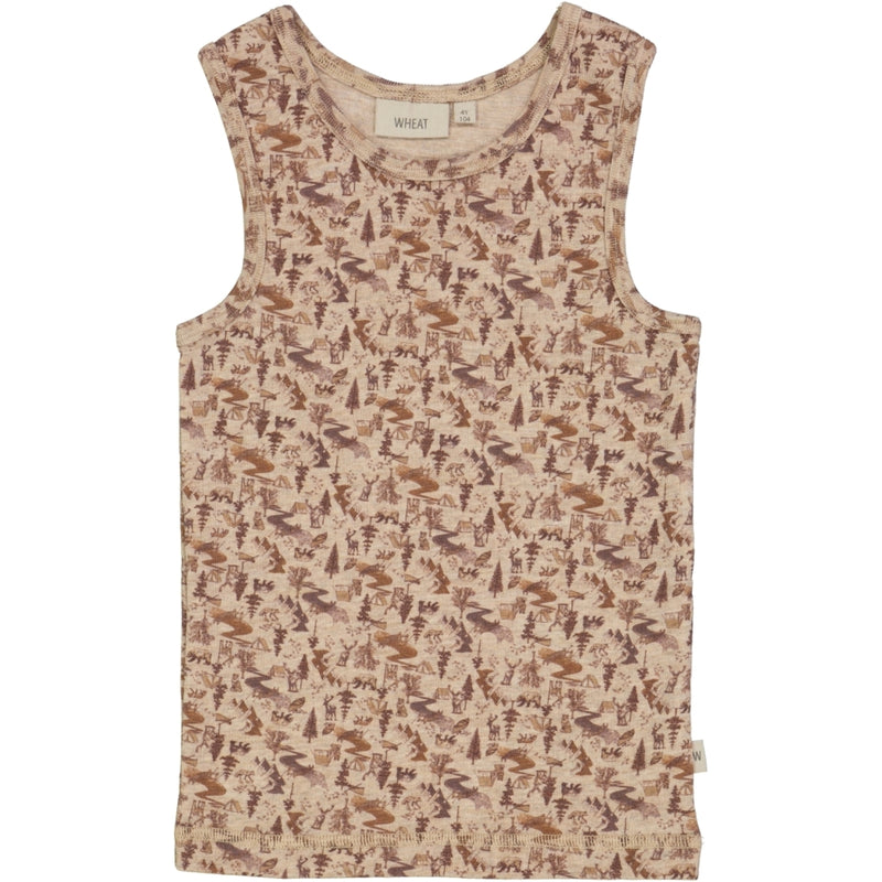 Wheat Wool Boys Wool Singlet Underwear/Bodies 3208 khaki wild life