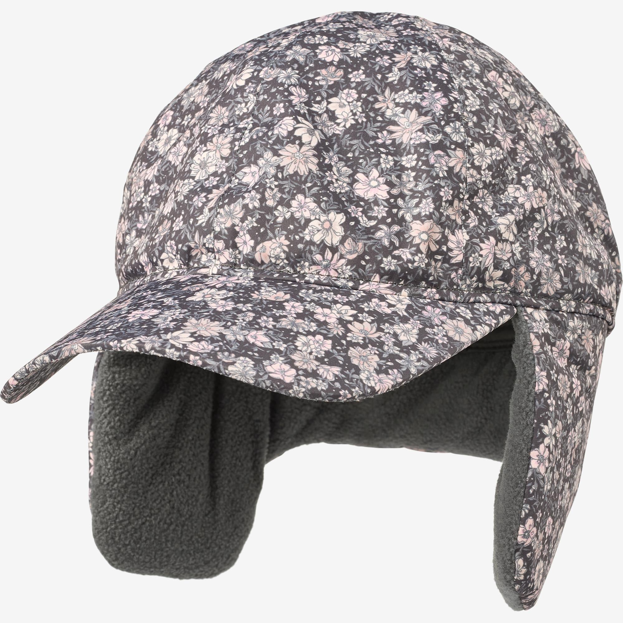 Cap Hoffa - dark charcoal flowers – Wheat.eu