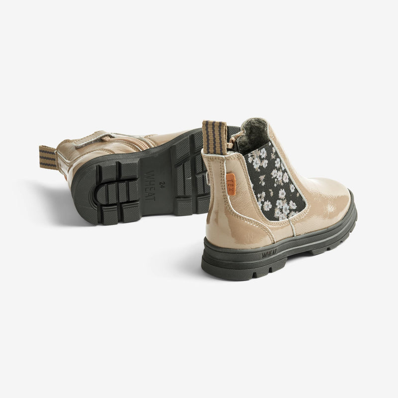 Wheat Footwear Chai Wool Chelsea Patent Winter Footwear 0090 taupe