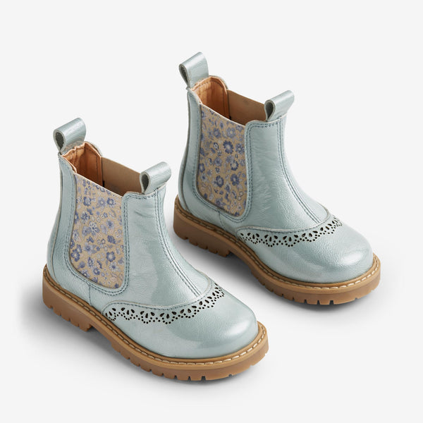 Girls blue chelsea top boots