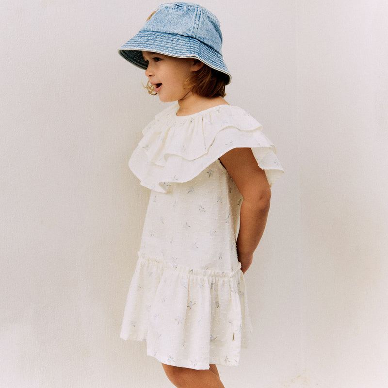 Wheat Main Dress Bitten Dress 1481 blue flowers