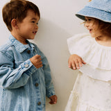 Wheat Main Dress Bitten Dress 1481 blue flowers