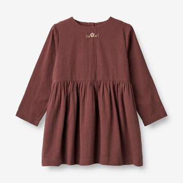 Wheat Main Dress Gunvor Embroidery Dresses 2118 aubergine