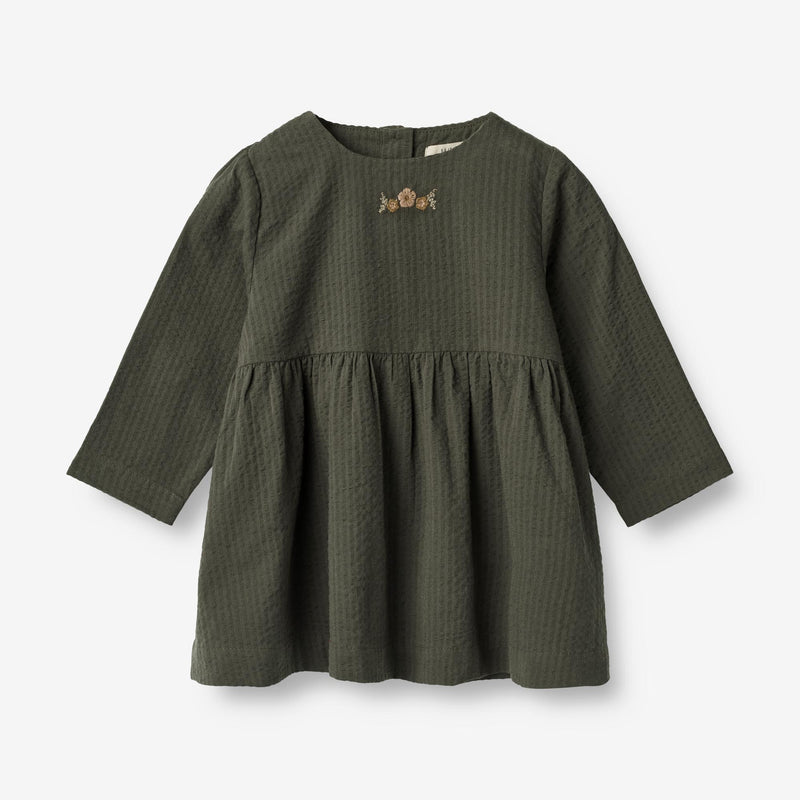 Wheat Main Dress Gunvor Embroidery | Baby Dresses 0025 black coal