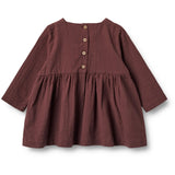 Wheat Main Dress Gunvor Embroidery | Baby Dresses 2118 aubergine