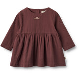 Wheat Main Dress Gunvor Embroidery | Baby Dresses 2118 aubergine