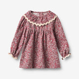 Wheat Main Dress L/S Collar Elvira Dress 9773 grape flowers