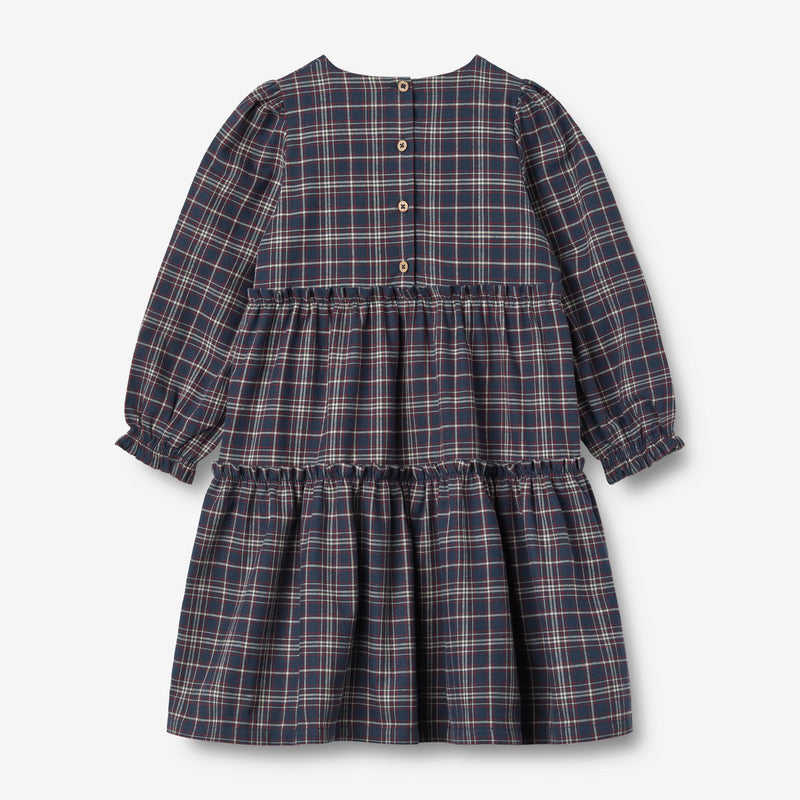 Wheat Main Dress L/S Fanny Dresses 1437 navy check