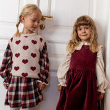 Wheat Main Dress L/S Lace Bella Dress 9588 red blue check