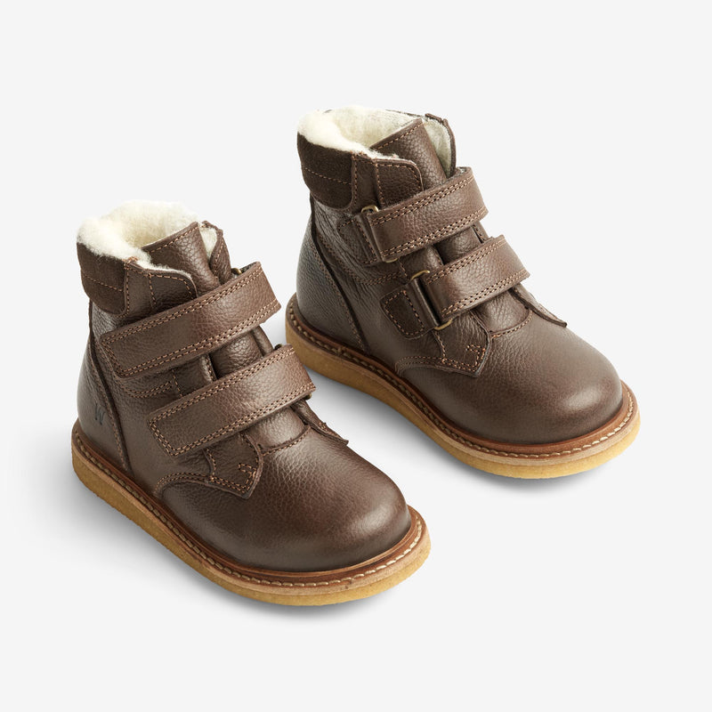 Wheat Footwear Hanan Velcro Tex Crepe 3053 dark brown