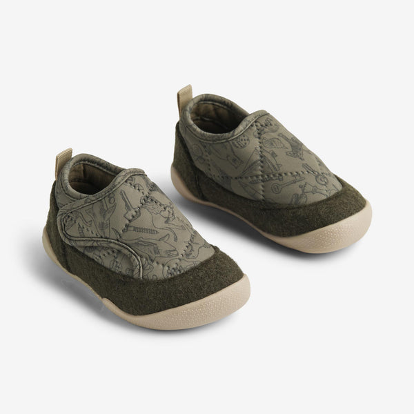 Indoor Shoe Mulle dark green Wheat.eu
