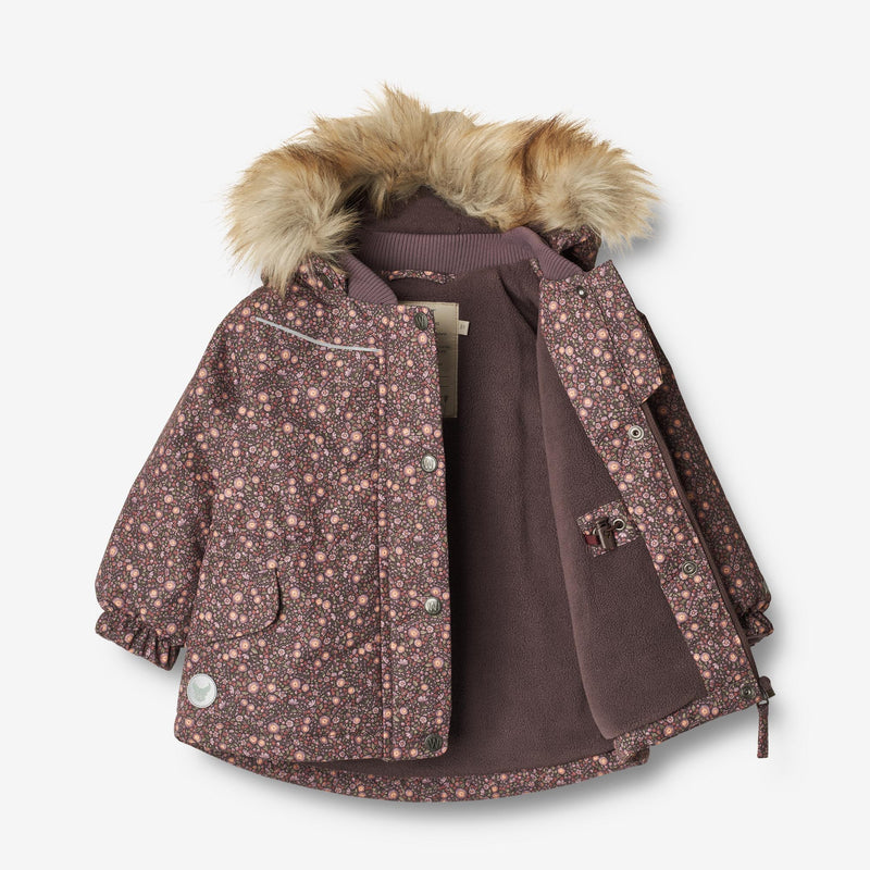 Wheat Outerwear Jacket Mathilde Tech | Baby Jackets 3121 eggplant buttercups