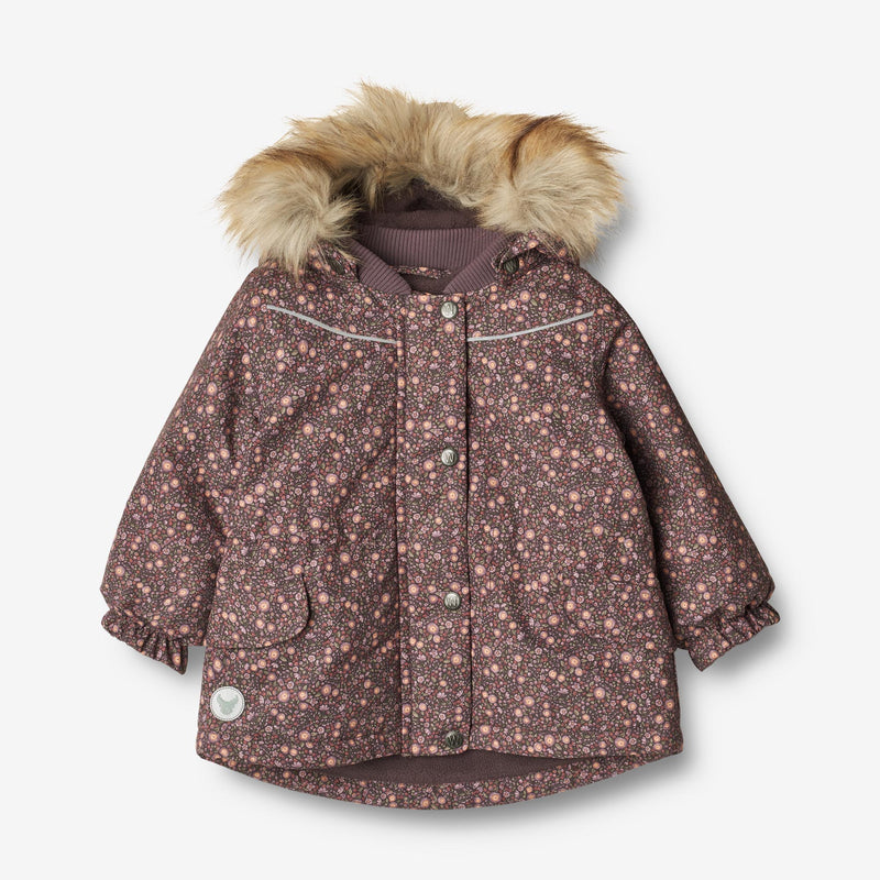 Wheat Outerwear Jacket Mathilde Tech | Baby Jackets 3121 eggplant buttercups