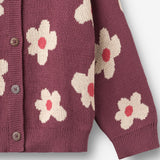 Wheat Main Jacquard Cardigan Alvilda Cardigan 3118 eggplant