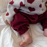 Wheat Main Jacquard Cardigan Hearts Knitted Tops 9562 offwhite melange