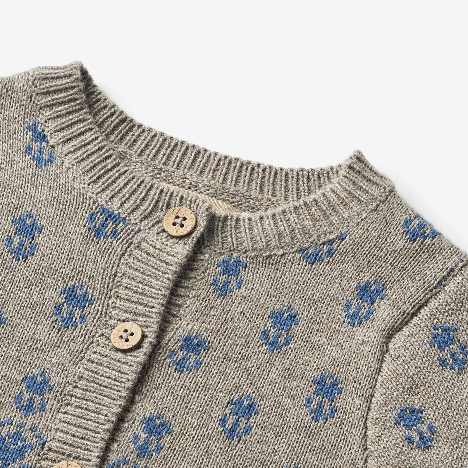 Jacquard Cardigan Vikki - warm grey melange – Wheat.eu