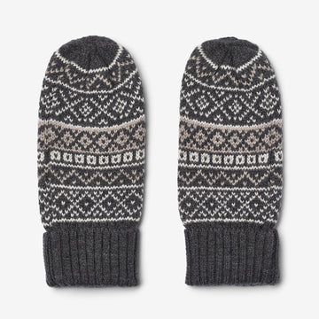 Wheat Outerwear Jacquard Mittens Haansi Accessory 0053 charcoal