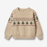 Wheat Main Jacquard Pullover Balou Knitted Tops 3354 warm sand