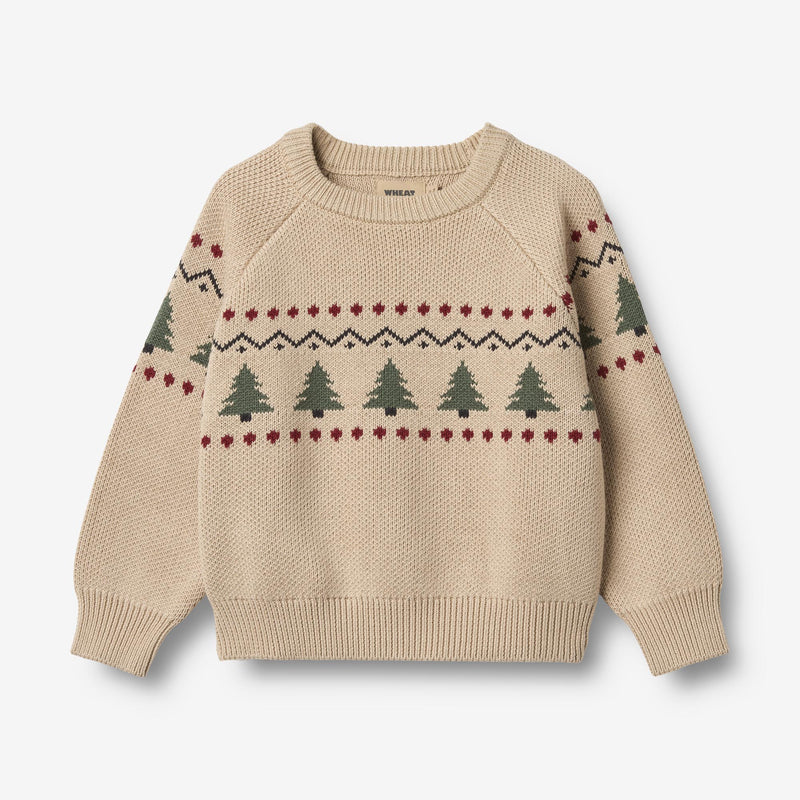 Wheat Main Jacquard Pullover Balou Knitted Tops 3354 warm sand