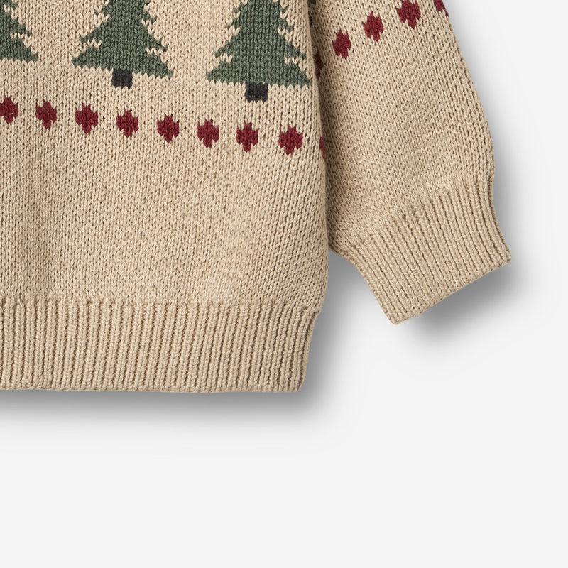 Wheat Main Jacquard Pullover Balou Knitted Tops 3354 warm sand