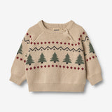 Wheat Main Jacquard Pullover Balou Knitted Tops 3354 warm sand