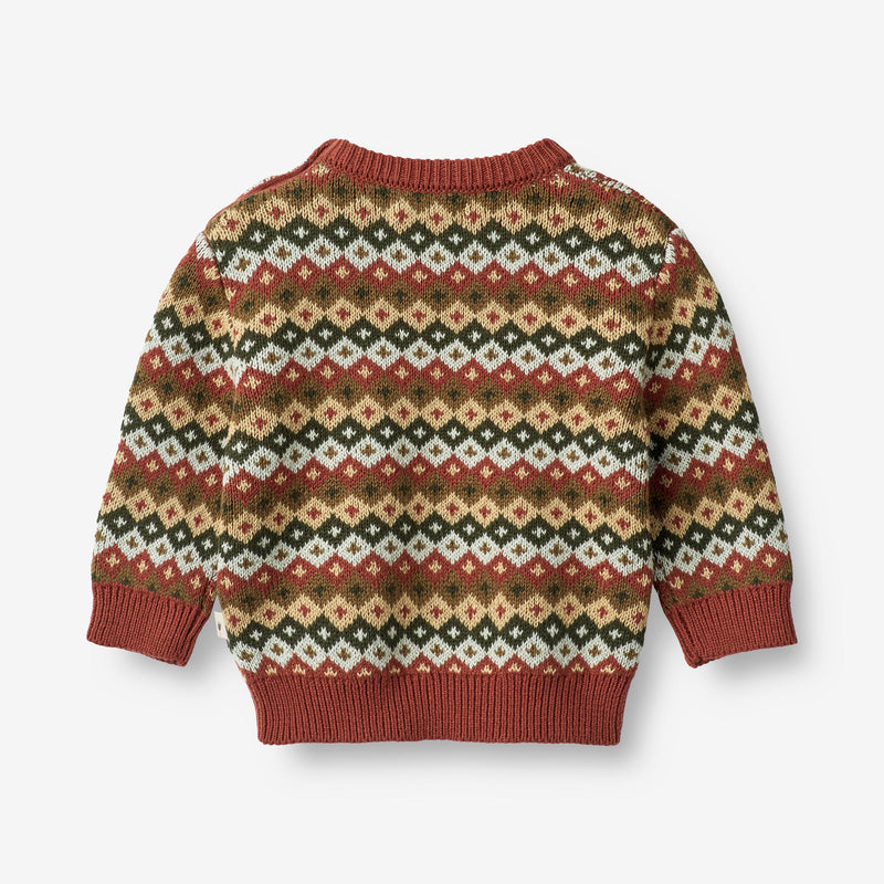 Wheat Main Jacquard Pullover Elias | Baby Knitted Tops 2079 multi red