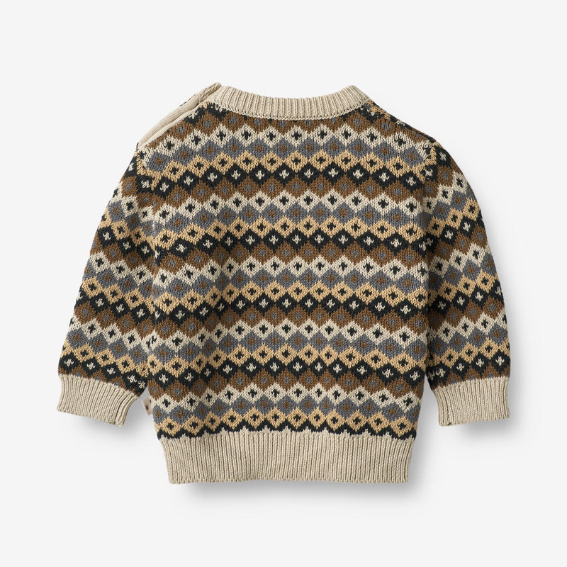 Wheat Main Jacquard Pullover Elias | Baby Knitted Tops 9402 multi blue