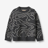 Wheat Main Jacquard Pullover Elias Pullover 0064 charcoal melange