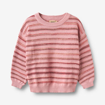 Wheat Main Jacquard Pullover Harlow Pullover 9784 berry cream stripe