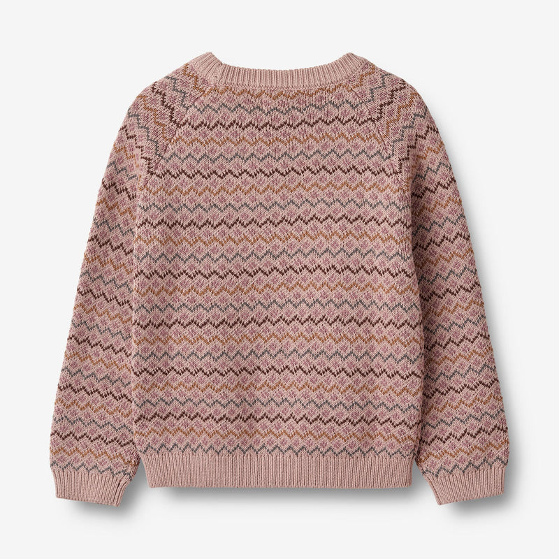 Wheat Main Jacquard Pullover Nanna Knitted Tops 1135 dry rose