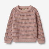 Wheat Main Jacquard Pullover Nanna Knitted Tops 1135 dry rose