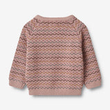 Wheat Main Jacquard Pullover Nanna | Baby Knitted Tops 1135 dry rose