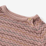 Wheat Main Jacquard Pullover Nanna | Baby Knitted Tops 1135 dry rose