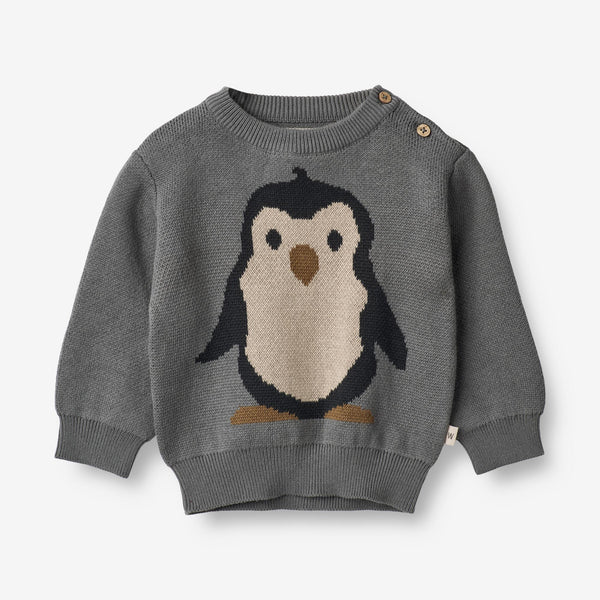 Jacquard Pullover Penguin Baby autumn sky Wheat.eu